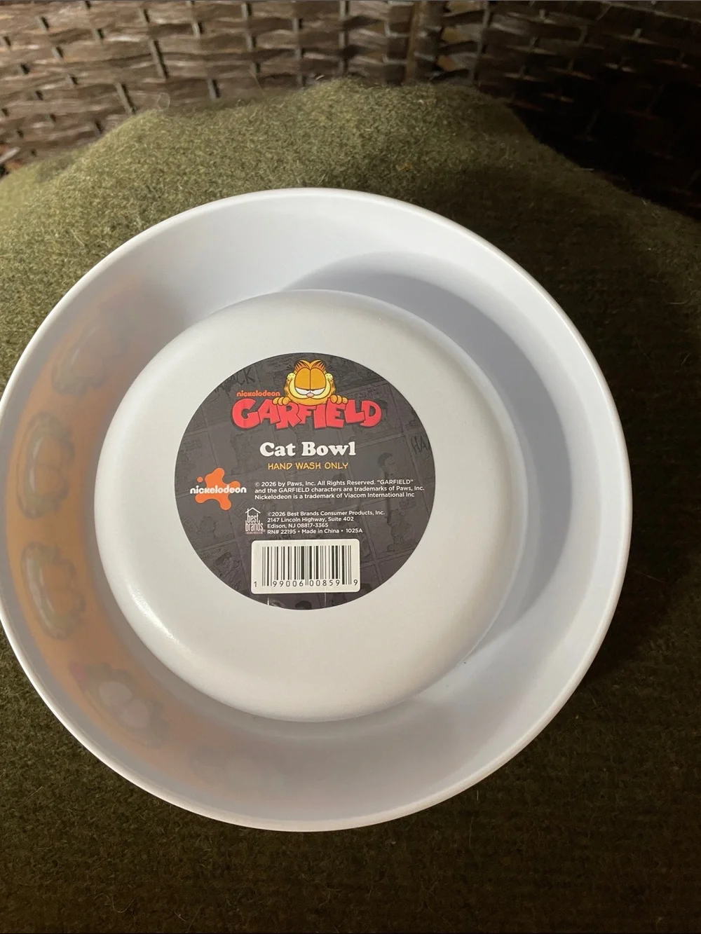 Garfield Yellow Ceramic Cat Bowl Set by